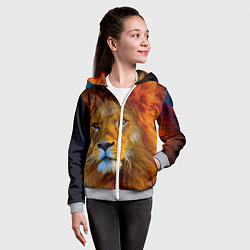 Толстовка на молнии детская Лев 3D, цвет: 3D-меланж — фото 2