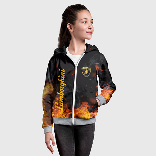 Детская толстовка на молнии LAMBORGHINI / 3D-Меланж – фото 4