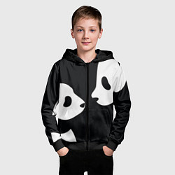 Толстовка на молнии детская Panda, цвет: 3D-черный — фото 2