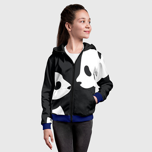 Детская толстовка на молнии Panda / 3D-Синий – фото 4