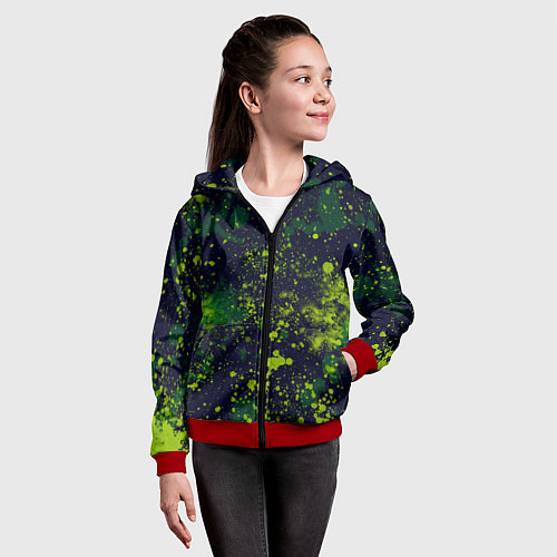 Детская толстовка на молнии Camouflage / 3D-Красный – фото 4
