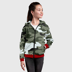 Толстовка на молнии детская Camouflage 2, цвет: 3D-красный — фото 2