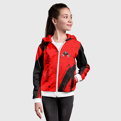 Детская толстовка на молнии КОРОЛЬ И ШУТ / 3D-Белый – фото 4