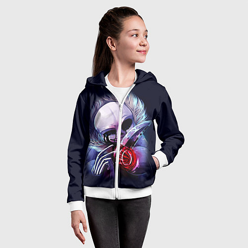 Детская толстовка на молнии UNDERTALE SANS / 3D-Белый – фото 4