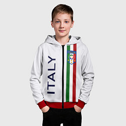 Толстовка на молнии детская СБОРНАЯ ИТАЛИИ, цвет: 3D-красный — фото 2