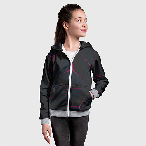 Детская толстовка на молнии Тетраэдр / 3D-Меланж – фото 4
