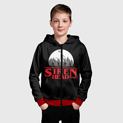 Толстовка на молнии детская Siren Head, цвет: 3D-красный — фото 2