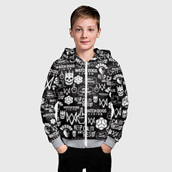 Толстовка на молнии детская WATCH DOGS LEGION, цвет: 3D-меланж — фото 2