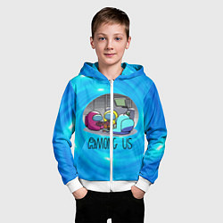Толстовка на молнии детская Among Us карты, цвет: 3D-белый — фото 2