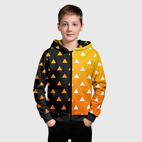 Детская толстовка на молнии ZENITSU ЗЕНИТСУ КИМОНО / 3D-Черный – фото 3