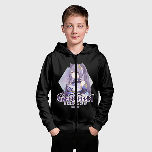 Детская толстовка на молнии Genshin Impact / 3D-Черный – фото 3