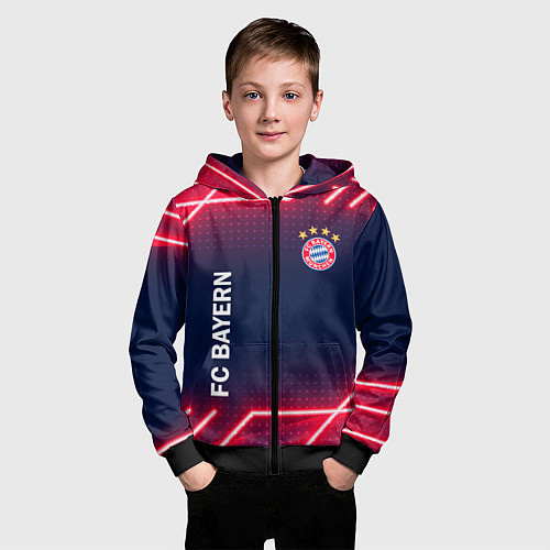 Детская толстовка на молнии БАВАРИЯ / 3D-Черный – фото 3