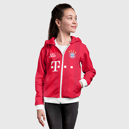 Детская толстовка на молнии BAYERN 2021 - ДОМАШНЯЯ / 3D-Белый – фото 4