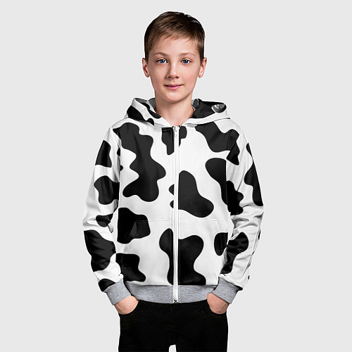 Детская толстовка на молнии Му-му / 3D-Меланж – фото 3