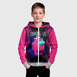 Толстовка на молнии детская AMONG US, цвет: 3D-меланж — фото 2