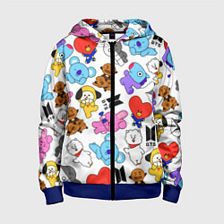 Толстовка на молнии детская BTS BT21, цвет: 3D-синий