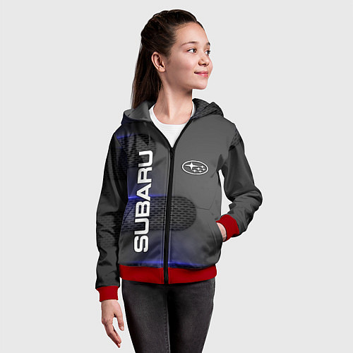 Детская толстовка на молнии SUBARU / 3D-Красный – фото 4