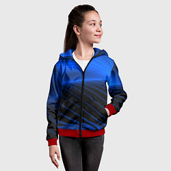 Толстовка на молнии детская Неоновые лучи, цвет: 3D-красный — фото 2