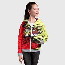 Толстовка на молнии детская AMONG US, цвет: 3D-меланж — фото 2