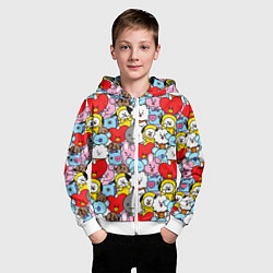 Толстовка на молнии детская BT21 BTS, цвет: 3D-белый — фото 2