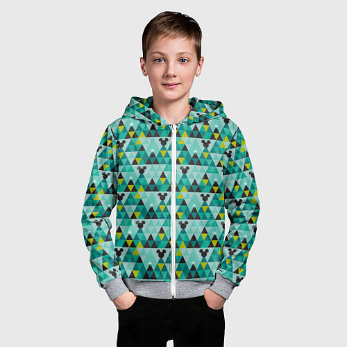 Детская толстовка на молнии Mickey pattern / 3D-Меланж – фото 3