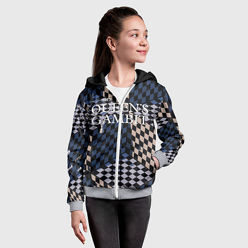 Детская толстовка на молнии Ход Королевы / 3D-Меланж – фото 4