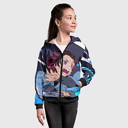 Толстовка на молнии детская Клинок Рассекающий Демонов, цвет: 3D-черный — фото 2