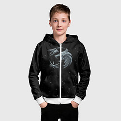 Толстовка на молнии детская Ведьмак Зима, цвет: 3D-белый — фото 2