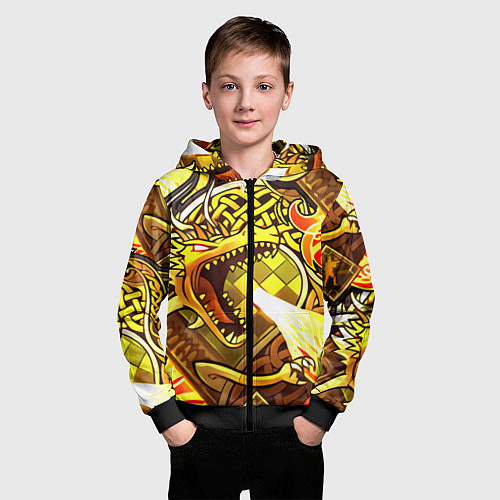 Детская толстовка на молнии CS GO DRAGON LORE / 3D-Черный – фото 3