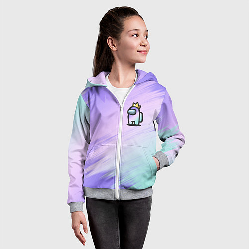 Детская толстовка на молнии AMONG US GRADIENT / 3D-Меланж – фото 4
