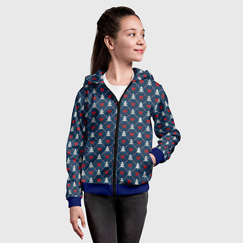 Детская толстовка на молнии Новый Год / 3D-Синий – фото 4