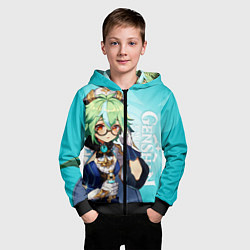 Толстовка на молнии детская GENSHIN IMPACT, САХАРОЗА, цвет: 3D-черный — фото 2