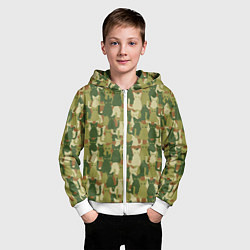 Толстовка на молнии детская Камуфляж из котов, цвет: 3D-белый — фото 2