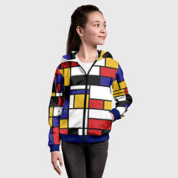 Толстовка на молнии детская Color blocking, цвет: 3D-синий — фото 2