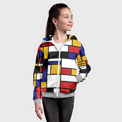 Толстовка на молнии детская Color blocking, цвет: 3D-меланж — фото 2