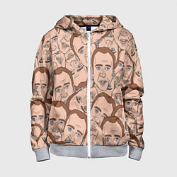 Толстовка на молнии детская Мемы Кейдж, цвет: 3D-меланж