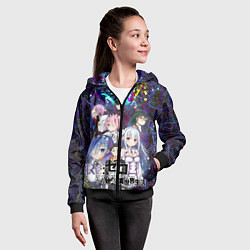 Толстовка на молнии детская Re:Zero Жизнь с нуля, цвет: 3D-черный — фото 2