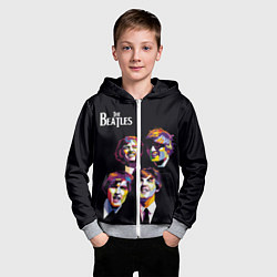 Толстовка на молнии детская The Beatles, цвет: 3D-меланж — фото 2