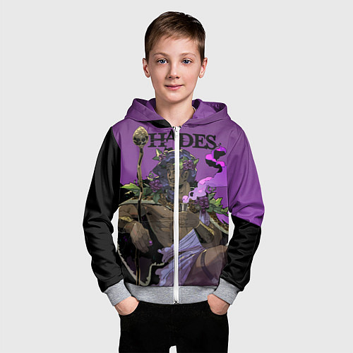 Детская толстовка на молнии Hades - Дионис / 3D-Меланж – фото 3