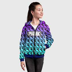 Толстовка на молнии детская Phonk-это моя жизнь, цвет: 3D-синий — фото 2