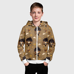 Толстовка на молнии детская Чиби Чжун Ли, цвет: 3D-белый — фото 2