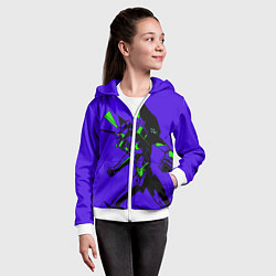 Толстовка на молнии детская Евангилион, цвет: 3D-белый — фото 2