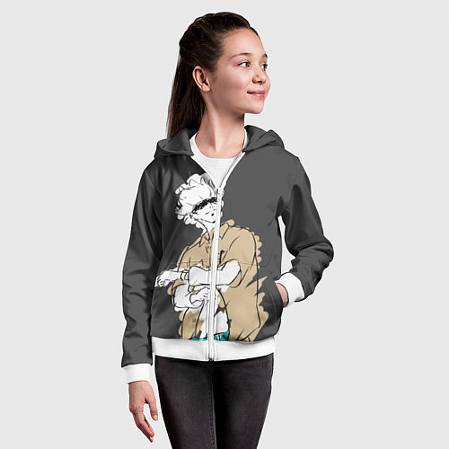 Детская толстовка на молнии Годжо Магическая Битва / 3D-Белый – фото 4