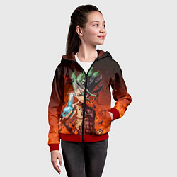 Толстовка на молнии детская Доктор Стоун, цвет: 3D-красный — фото 2