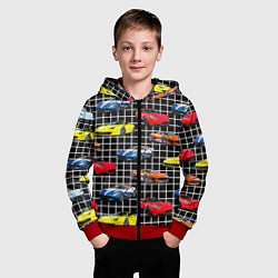 Толстовка на молнии детская Гоночные тачки, цвет: 3D-красный — фото 2