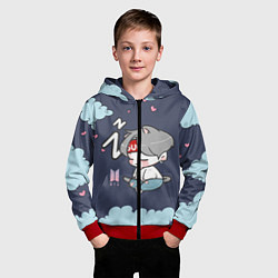 Толстовка на молнии детская BTS Sleep, цвет: 3D-красный — фото 2