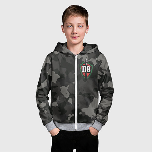 Детская толстовка на молнии Пограничные войска / 3D-Меланж – фото 3