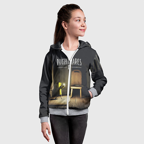 Детская толстовка на молнии Little Nightmares 2 / 3D-Меланж – фото 4