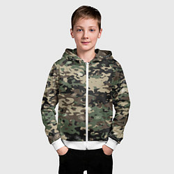 Толстовка на молнии детская Камуфляж Land Rover, цвет: 3D-белый — фото 2
