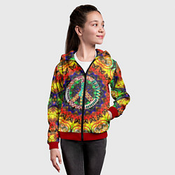 Толстовка на молнии детская Хиппи, цвет: 3D-красный — фото 2